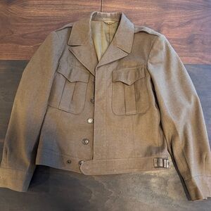 Men's Military Style Field Jacket - Olive Green